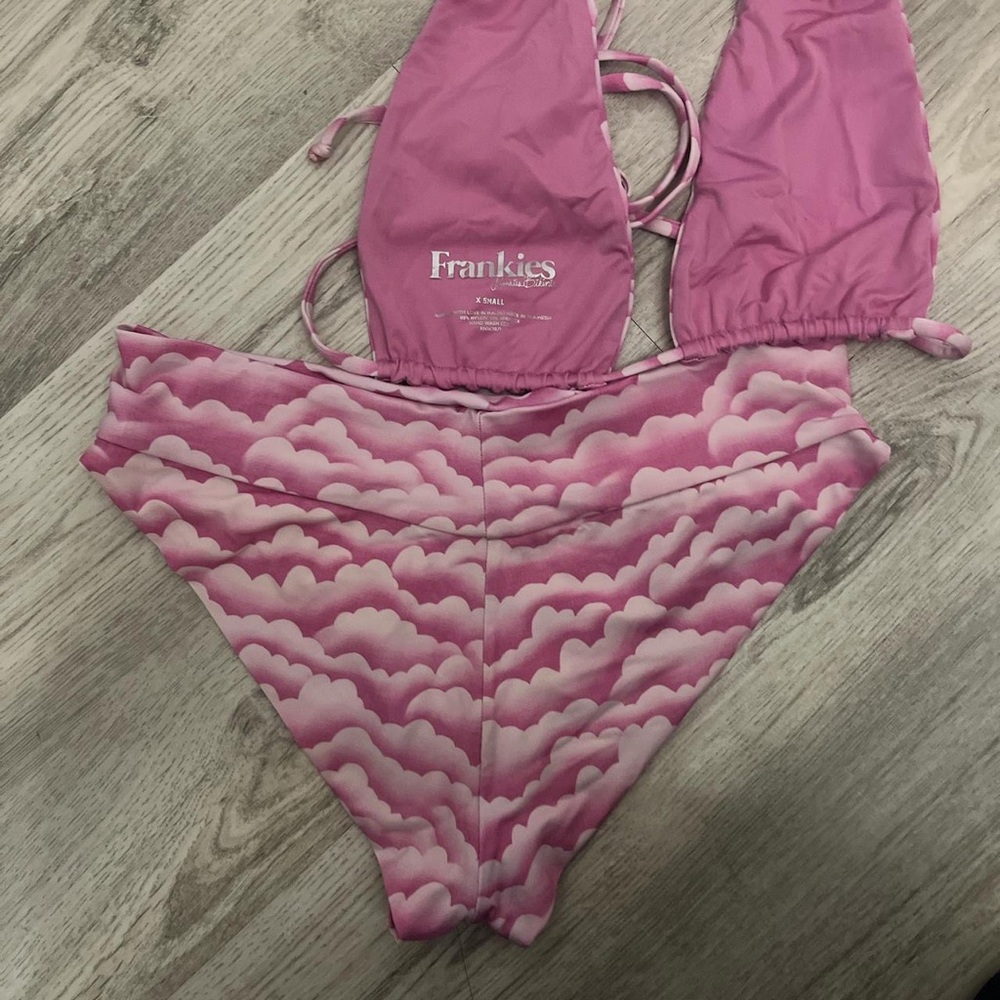 Frankie’s Bikinis Pink Cloud Pattern Bikini Set - image 3